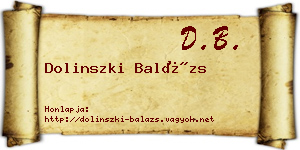 Dolinszki Balázs névjegykártya