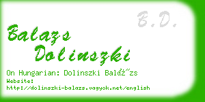 balazs dolinszki business card